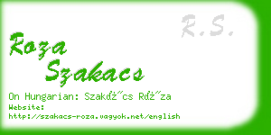 roza szakacs business card